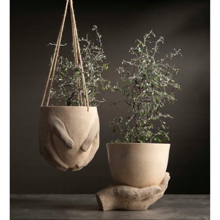 DONICA WISZĄCA DŁONIE beżowa śr. 17cm