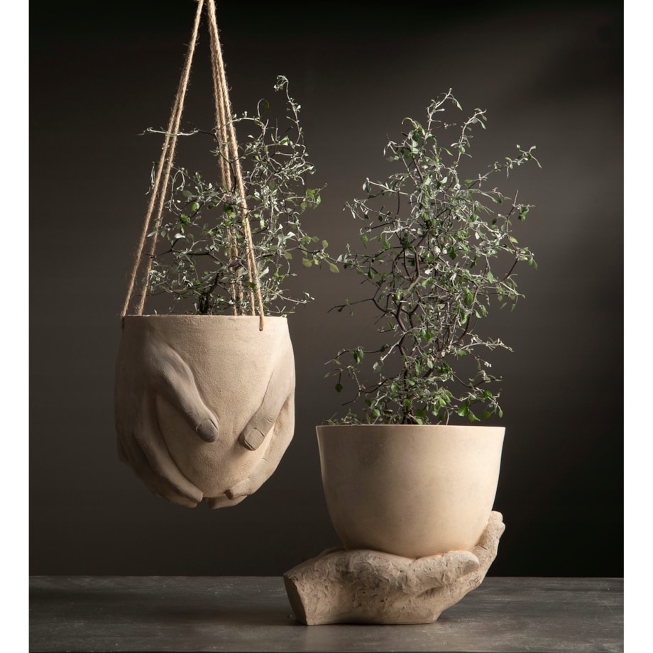 DONICA WISZĄCA DŁONIE beżowa śr. 17cm