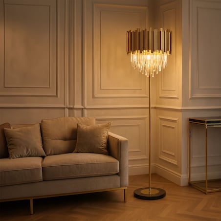 Lampa Podłogowa App1717-3F Chrom, Metal