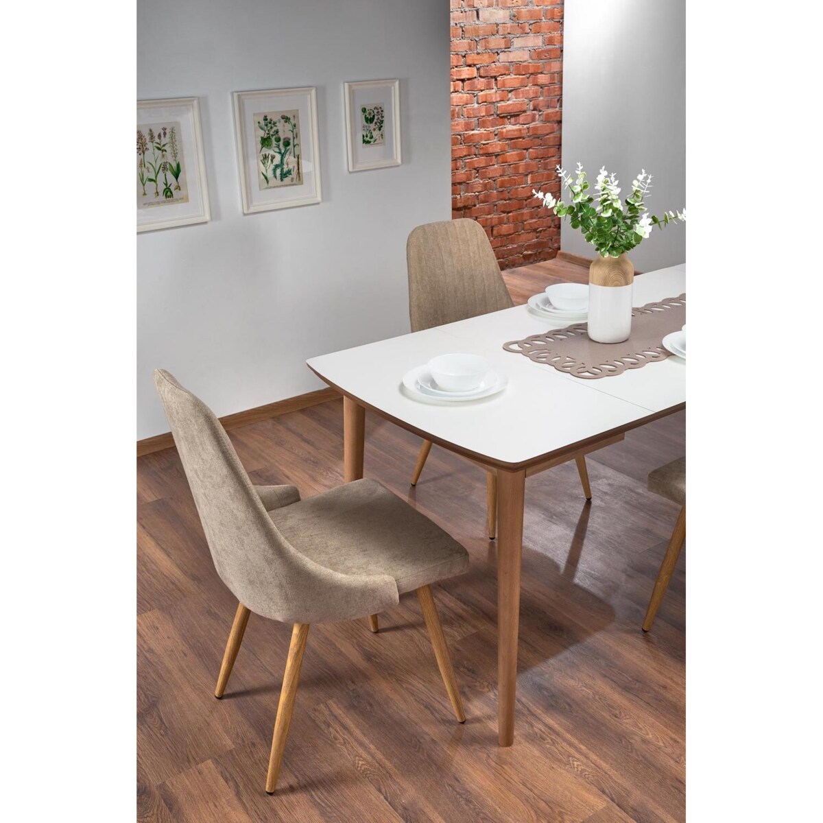 STÓŁ ROZKŁADANY Terra biały mat i dąb 90-190/80/75 cm