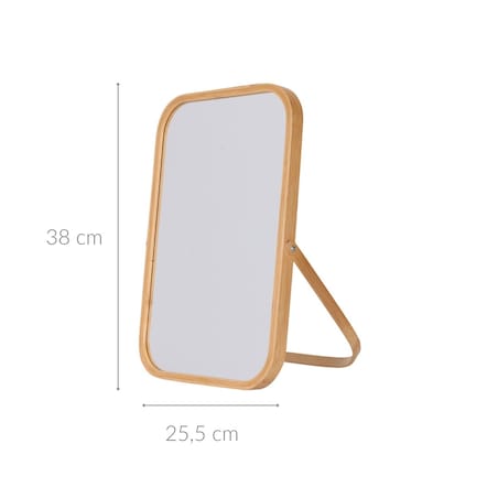 Lusterko kosmetyczne w bambusowej ramce, 25,5 x 38 x 2 cm
