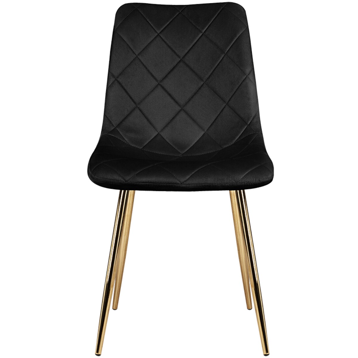 Krzesło tapicerowane czarne welurowe pikowane nowoczesne złote nogi