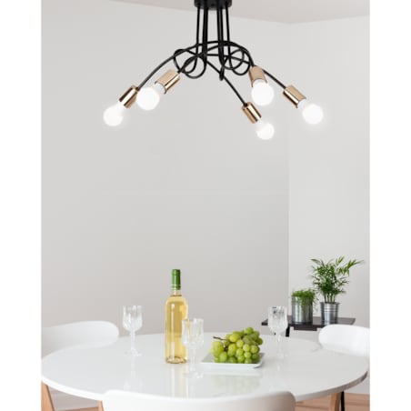 Lampa Sufitowa Wisząca Żyrandol Paradise 5 Złota