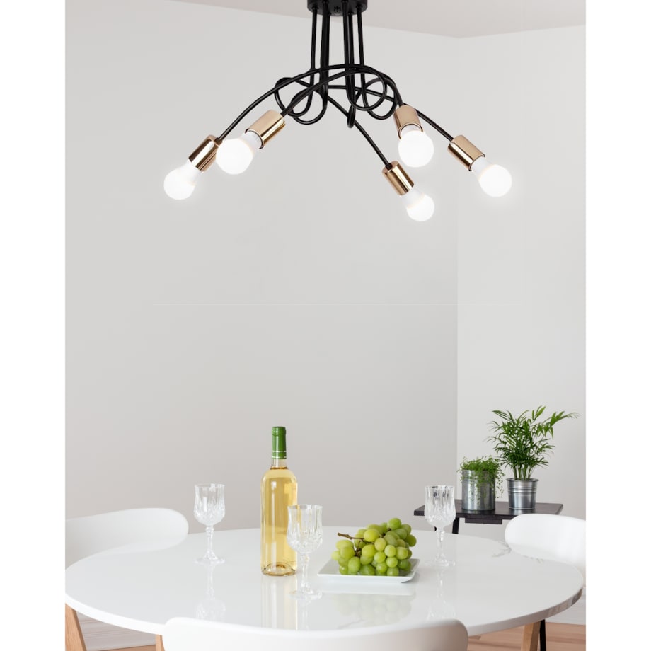 Lampa Sufitowa Wisząca Żyrandol Paradise 5 Złota