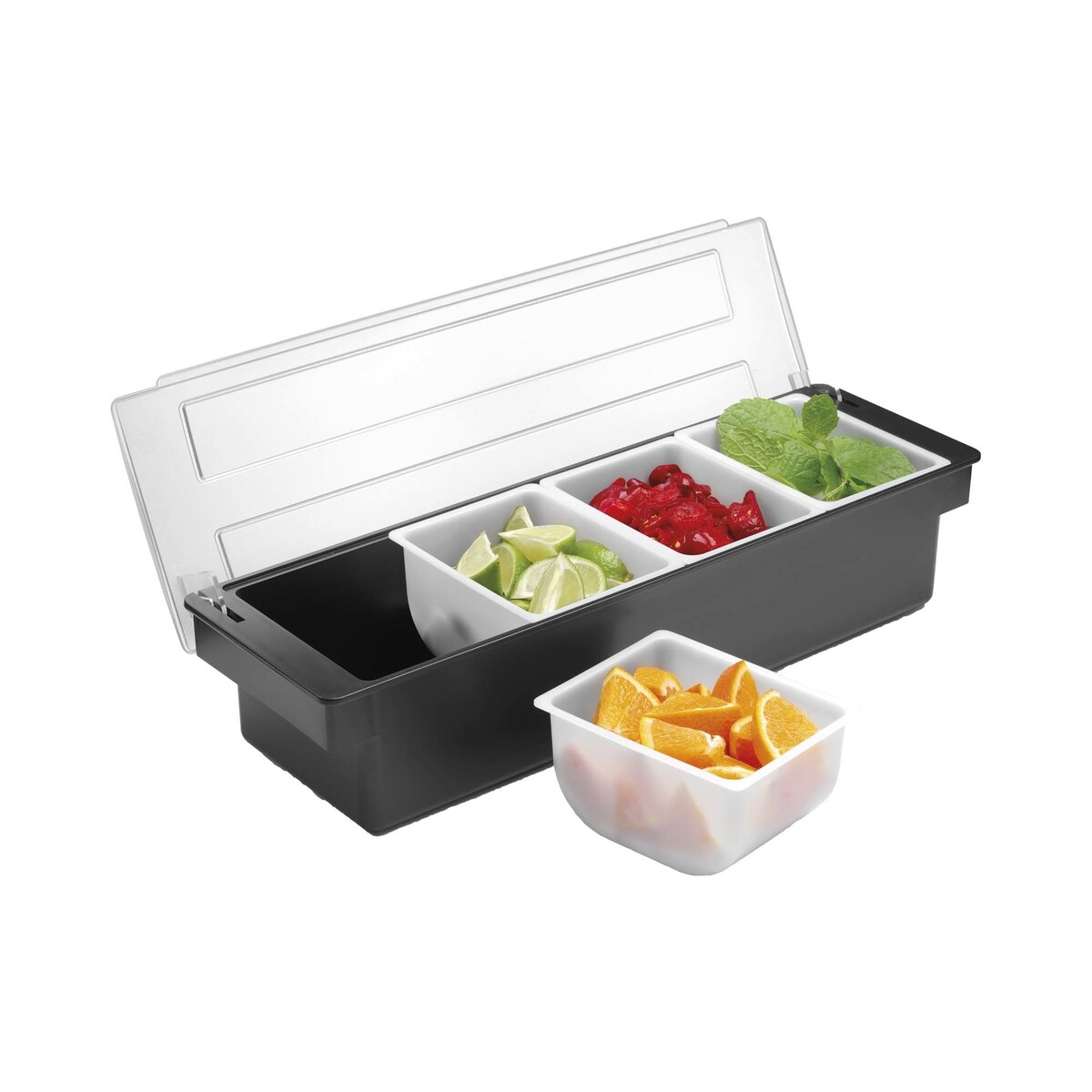 Contenitore Ingredienti 3 Scomparti - Portaspezie Per Bar E Cucina Con Coperchio Trasparente - Foto 10