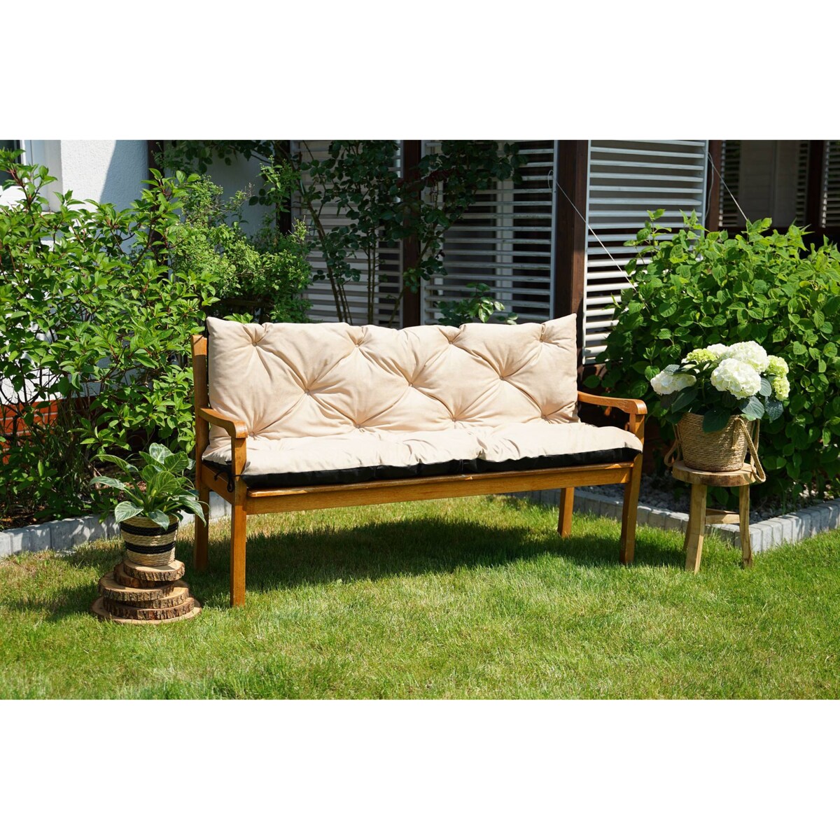 Poduszki na meble ogrodowe z oparciem, 120x50x50 cm, Beż