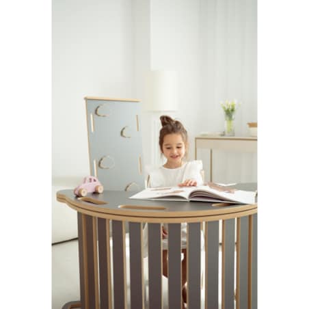 3w1 DUŻY bujak montessori + DUŻA zjeżdżalnia CHMURKI + blat - szary