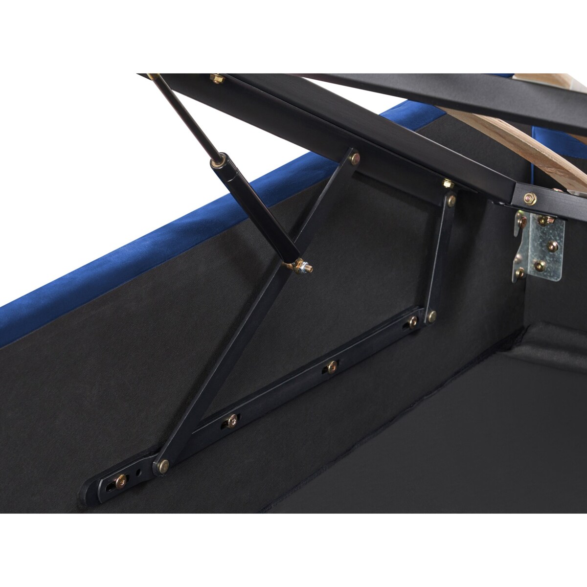 Łóżko z pojemnikiem welurowe 180 x 200 cm niebieskie ROCHEFORT