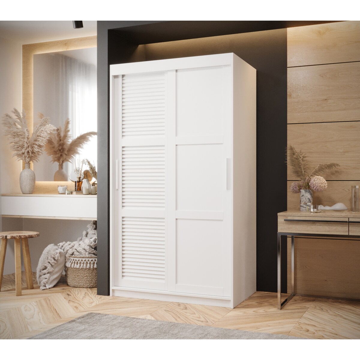 Szafa przesuwna Garderoba ŻALUZJA 3 100 biały