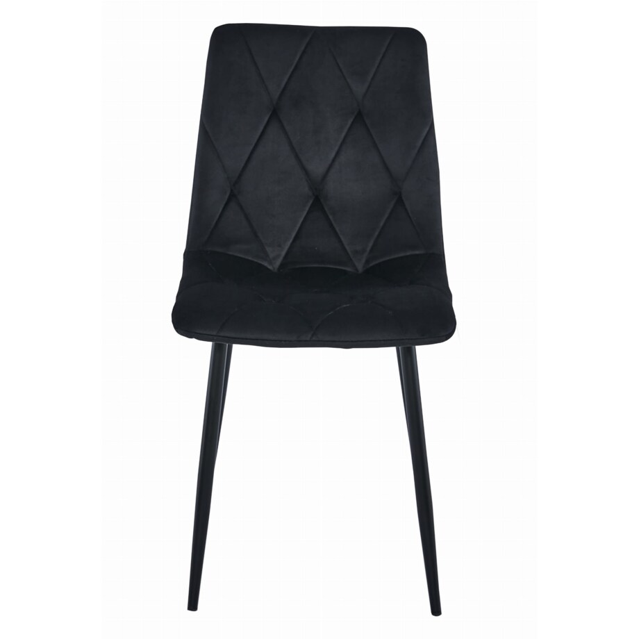 Krzesło Do Jadalni Kuchni Salonu Libra - Czarny Aksamit / Nogi Czarne