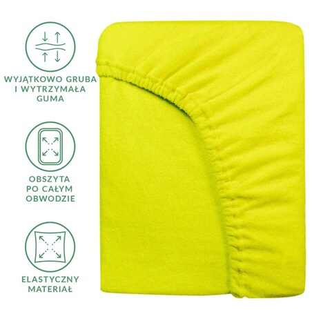 Prześcieradło frotte z gumką 200x220 kolor limonka