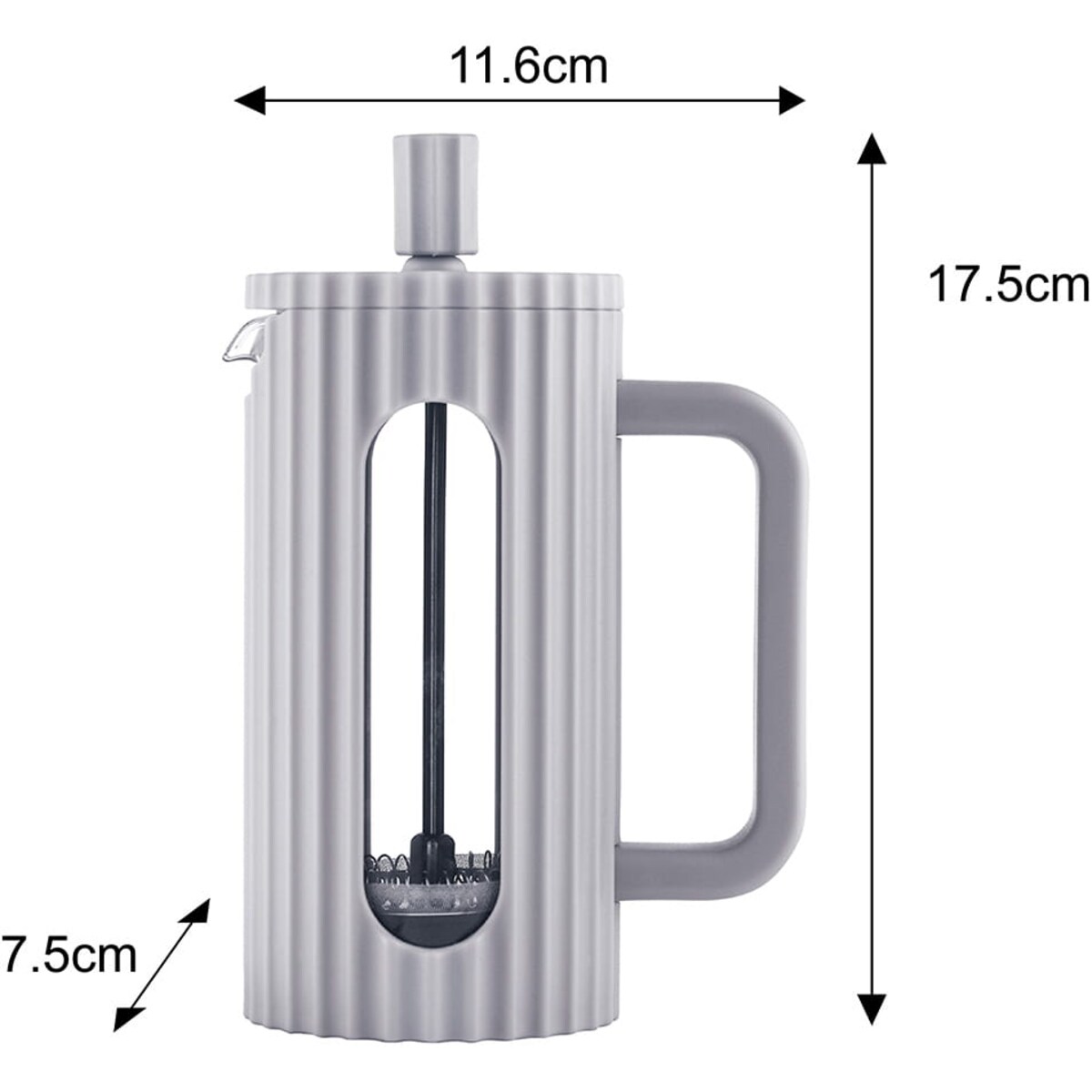 Zaparzacz do herbaty kawy szklany French Press 350 ml szary KLAUSBERG