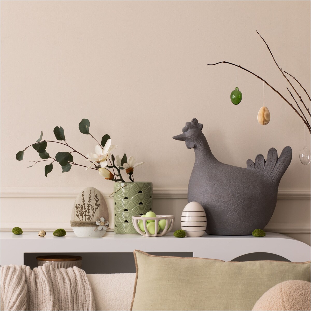 Ozdoba Jajko Wielkanocne 14 Cm Dekoracja Pisanka Na Stół Drewniane Zatrwian