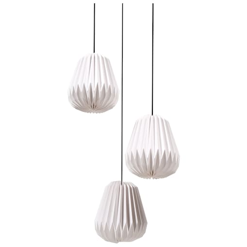 Lampa wisząca 3-punktowa HONDE Papier Biały