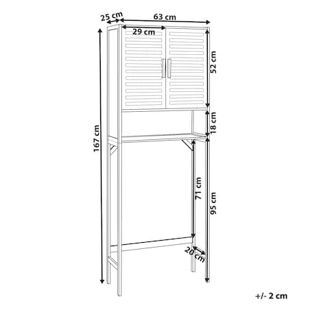 Szafka łazienkowa OKARCHE Bambus 63 cm Biały