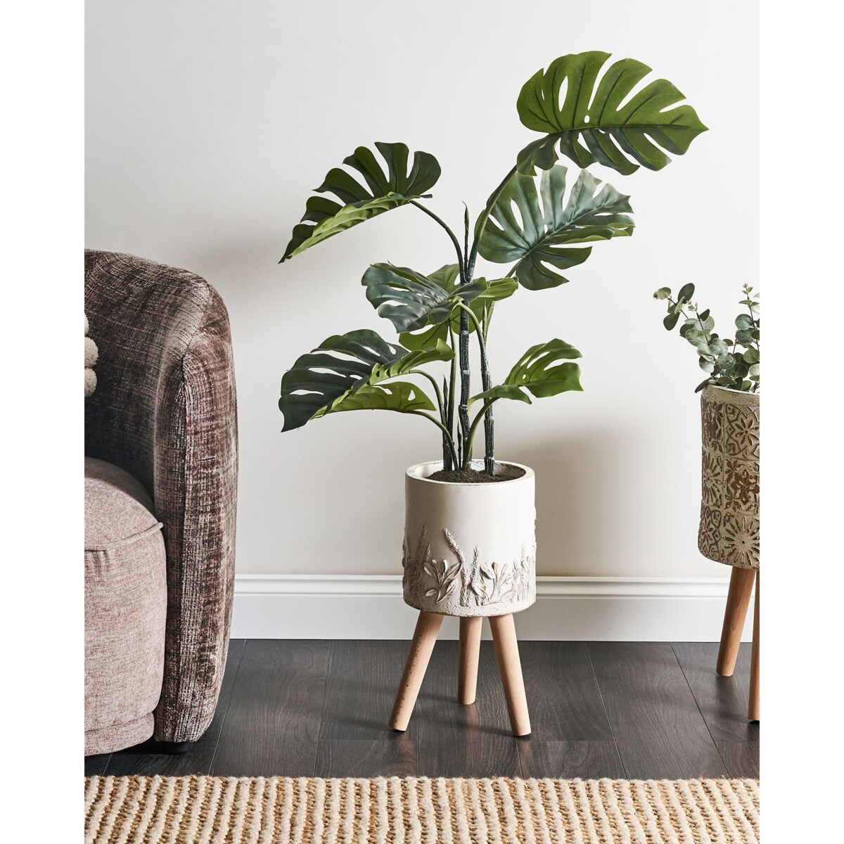 Doniczka na nóżkach PREWEZA Ceramika 23 cm Złamana biel