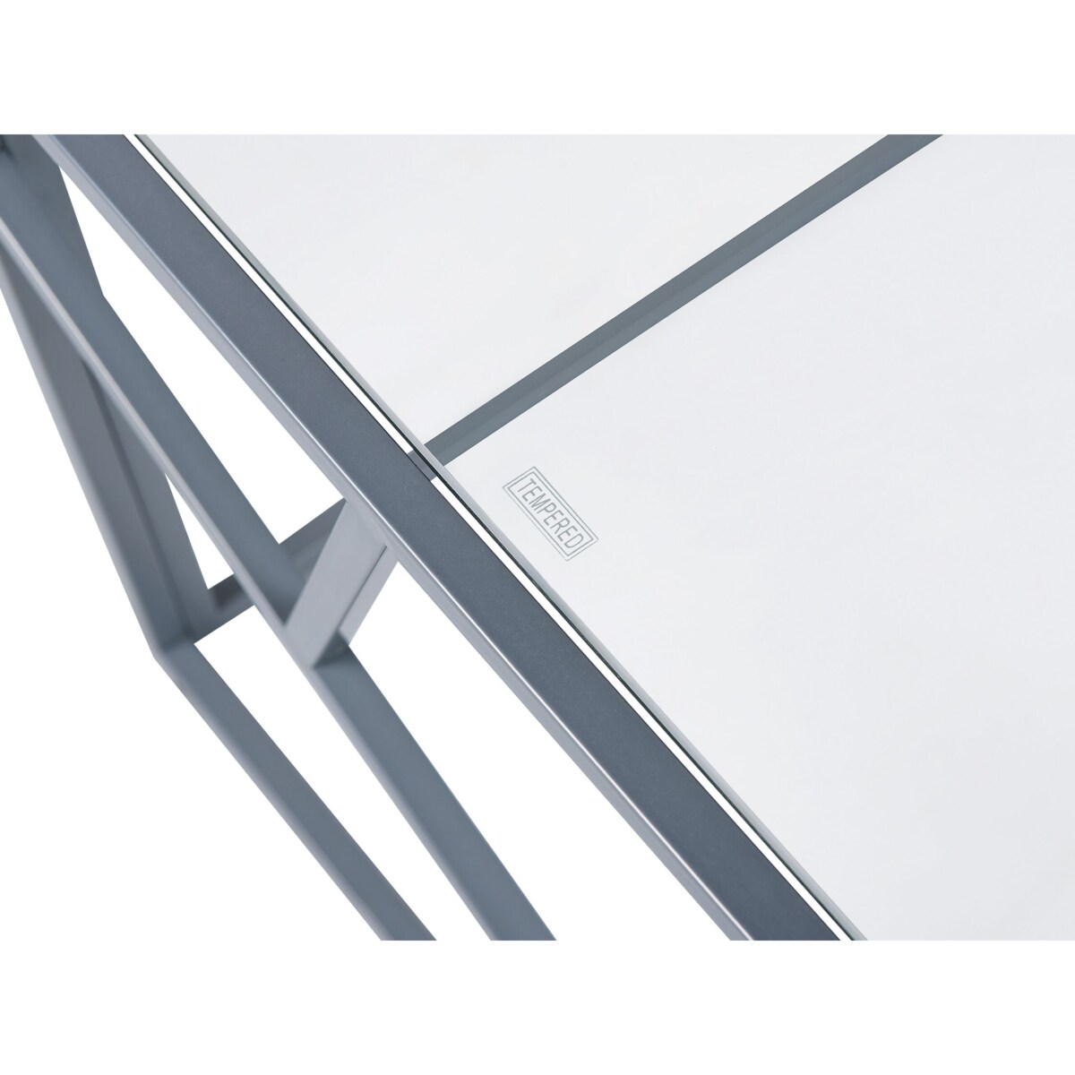 Stolik kawowy szklany srebrny ORLAND