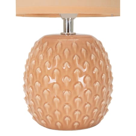 Lampa stołowa Pontus, kolor brzoskwiniowy, ceramika, żelazo i tkanina, 14 x 14 x 27 cm, 1 x E14, styl nowoczesny, do salonu i sypialni, Mauro Ferretti