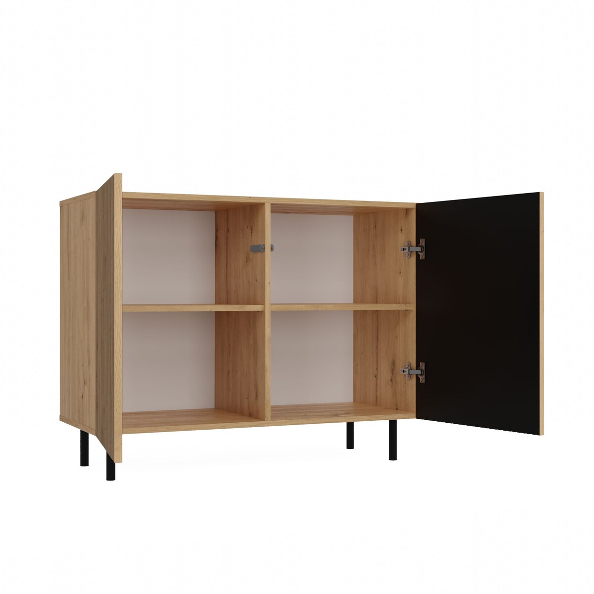 KOMODA KAMA2 SLIM RYFLOWANY FRONT LAMELE DĄB ARTISAN