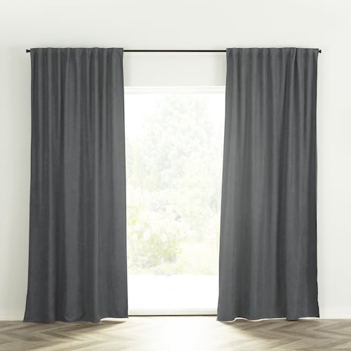 Zasłona BASIC na taśmie marszczącej 140x260cm szary szenil 1 szt. 140x260 szary