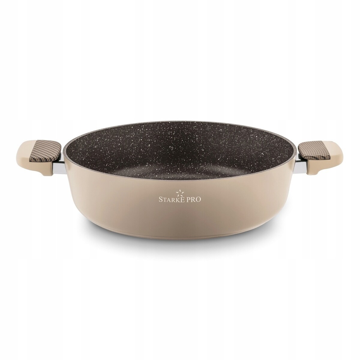 Patelnia głęboka garnek aluminium 28 cm z uchwytami pokrywka indukcja
