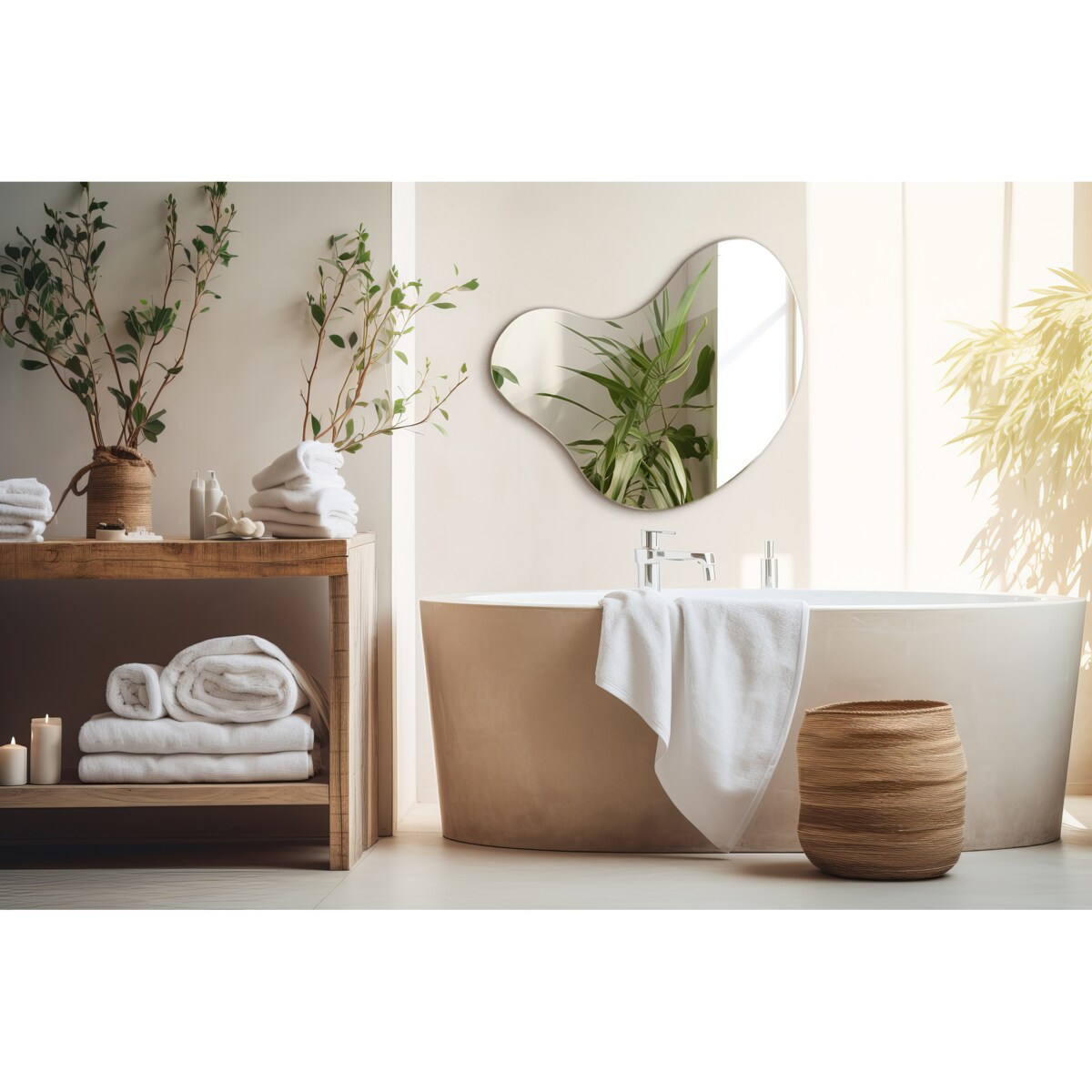 Lustro o płynnym kształcie XXL 77,3x76,6 cm