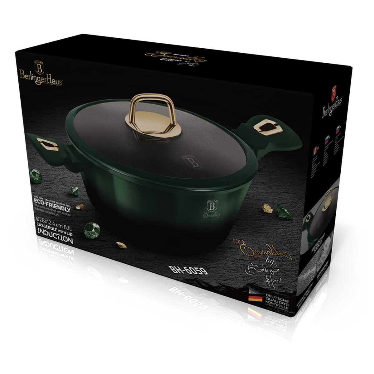 Garnek z pokrywką 28cm tytanowa powłoka BerlingerHaus BH-6059