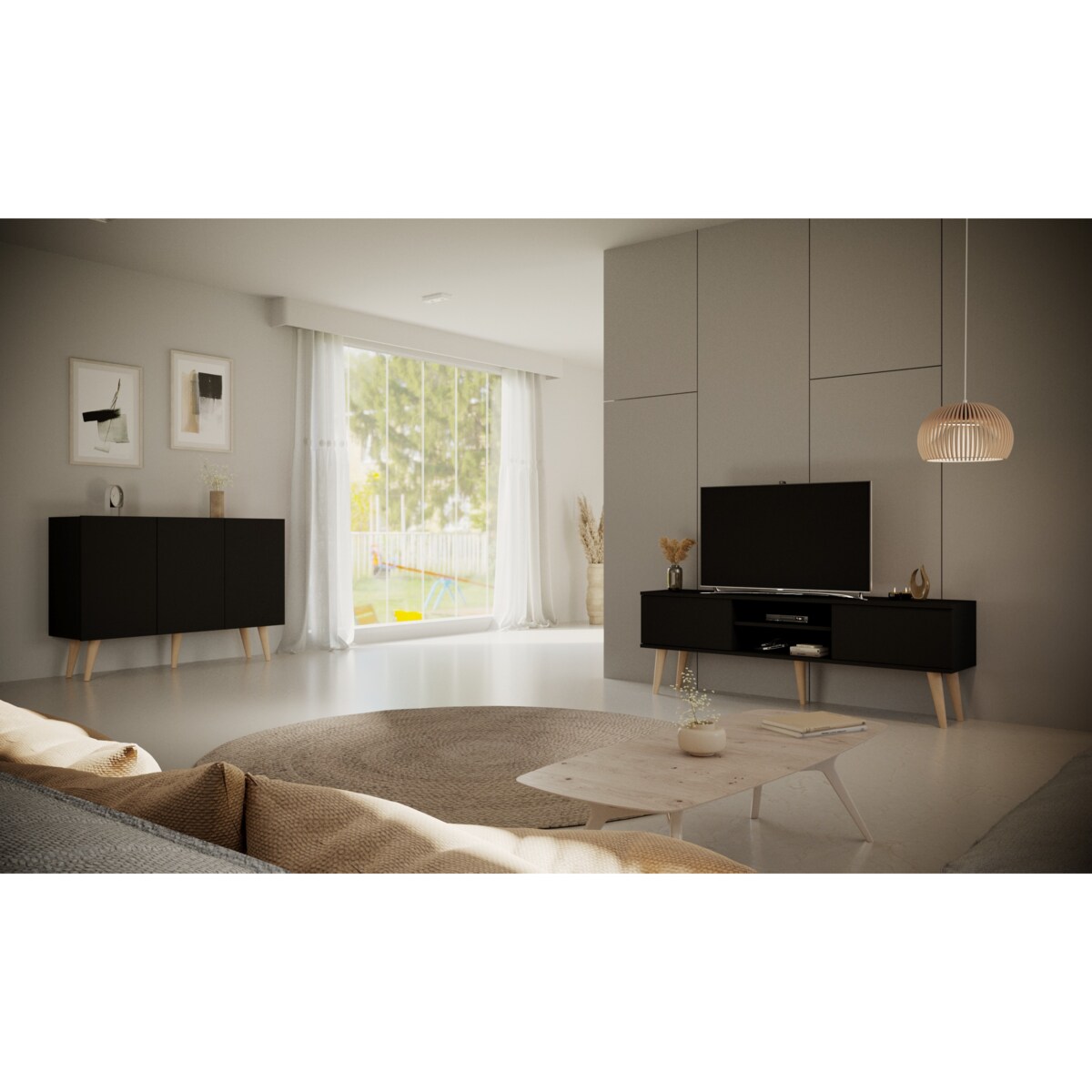 Szafka RTV Toronto 160 czarna