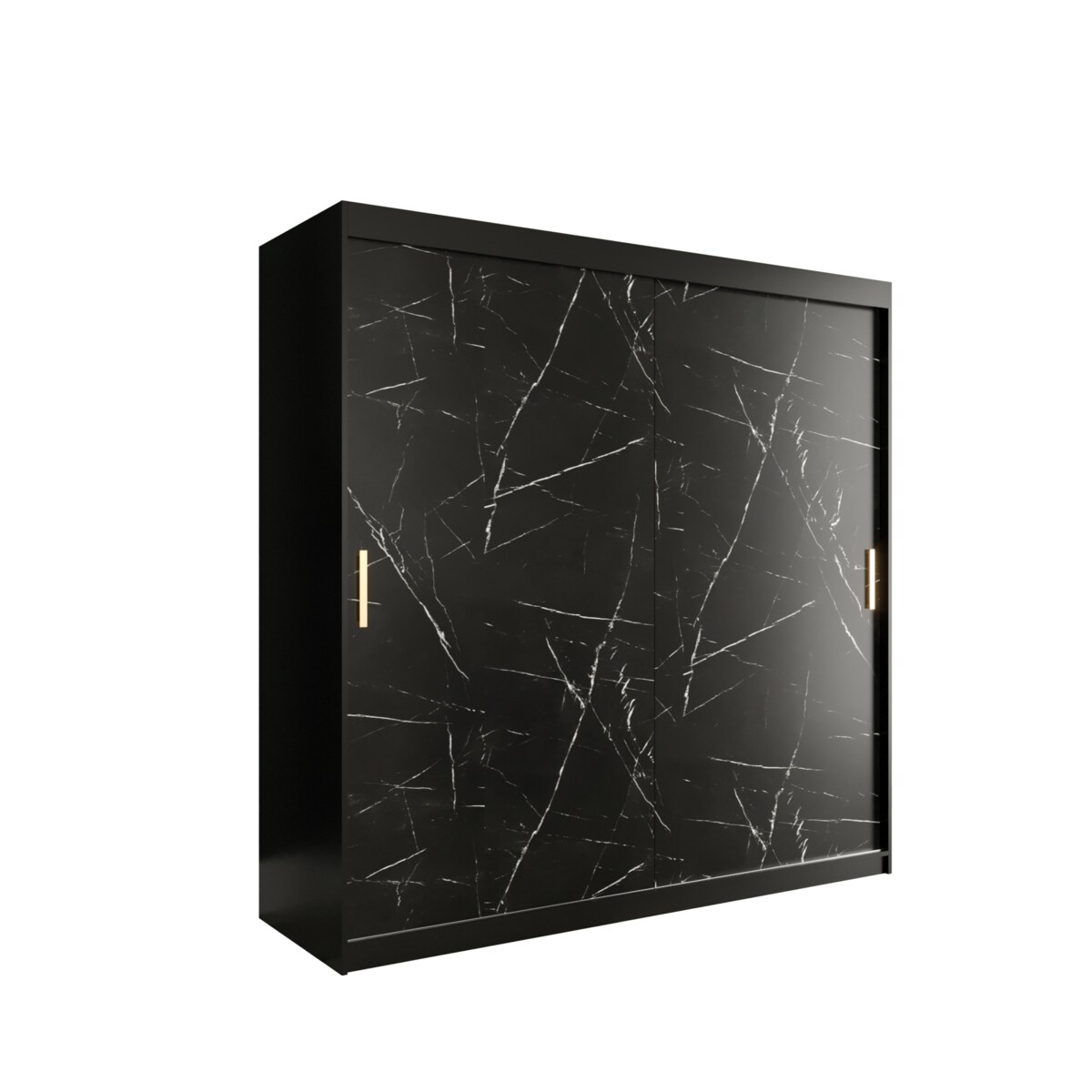 Szafa przesuwna Garderoba MARMUR T 200 gł. 62 czarny