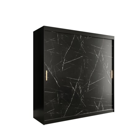 Szafa przesuwna Garderoba MARMUR T 200 gł. 62 czarny
