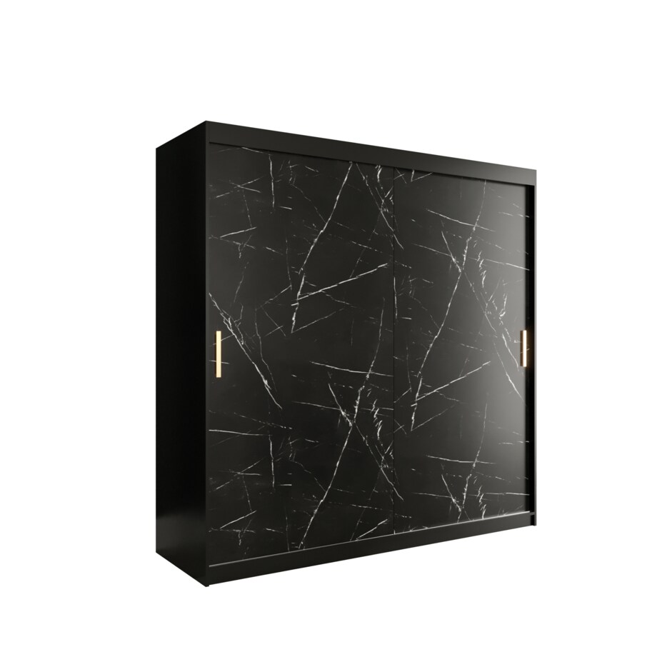Szafa przesuwna Garderoba MARMUR T 200 gł. 62 czarny