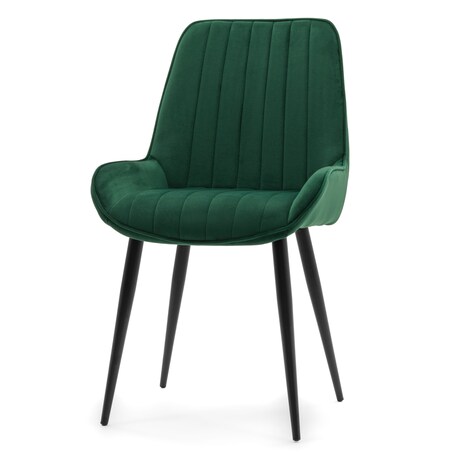 Krzesło tapicerowane welurowe do salonu jadalni nowoczesne glamour LUCA zielona