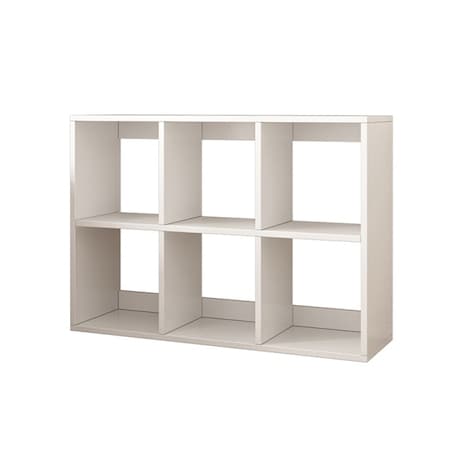 Regał otwarty biały 6 półek na książki szafka loft nowoczesny 100x67x30 cm