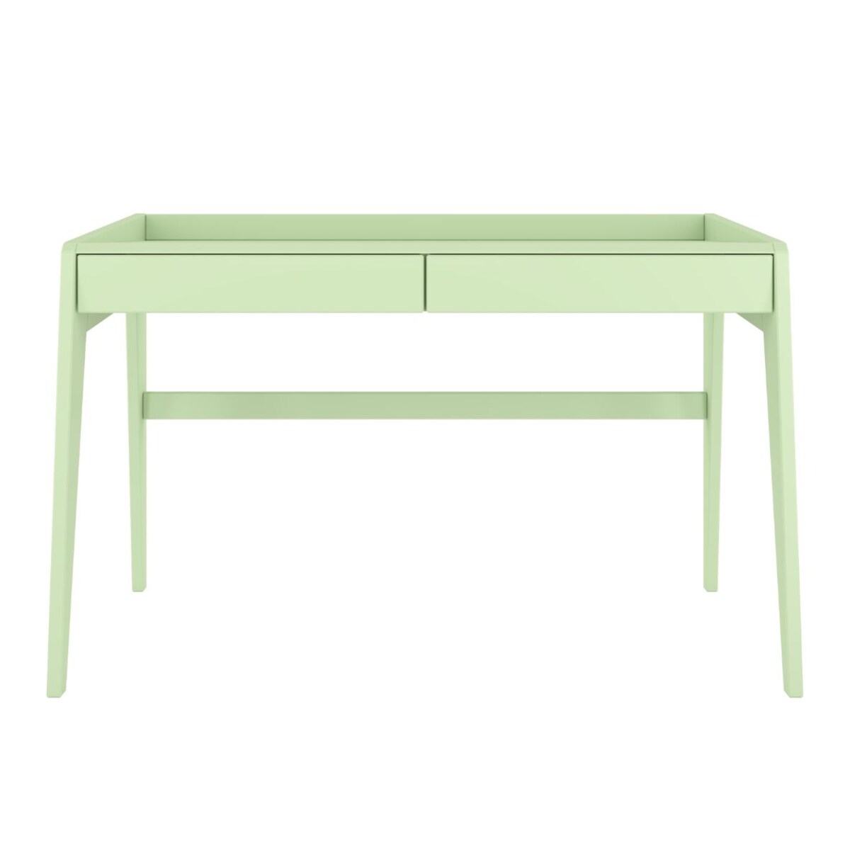 Drewniane bukowe biurko / toaletka z szufladami Visby LISA / kolor pudrowa zieleń