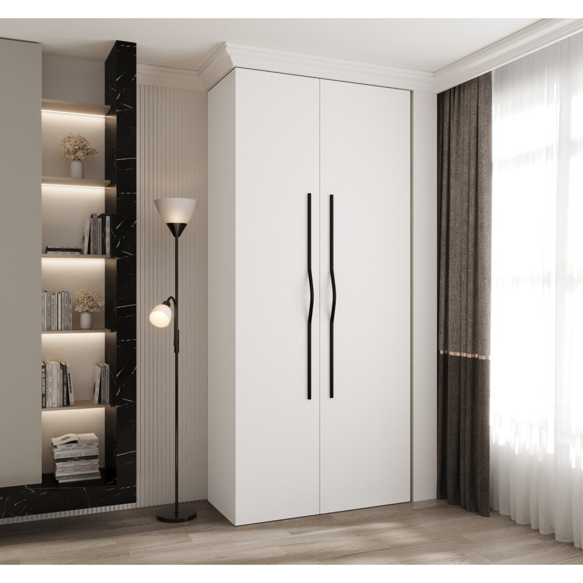 Szafa dwudrzwiowa Como 2 110 gł.40 biały+czarny