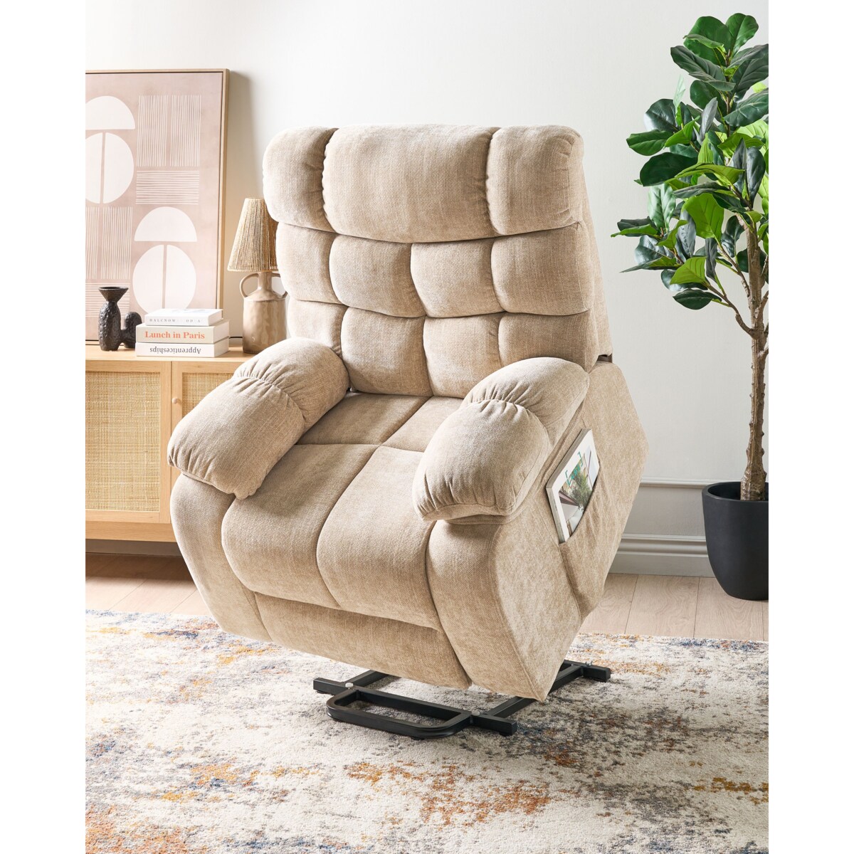 Fotel Tkanina Beżowy ARES