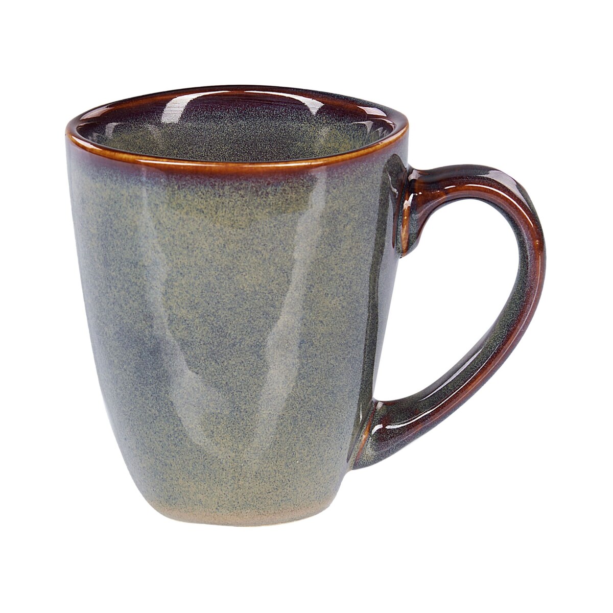 16-częściowy zestaw naczyń z kamionki ciemnozielony THYME