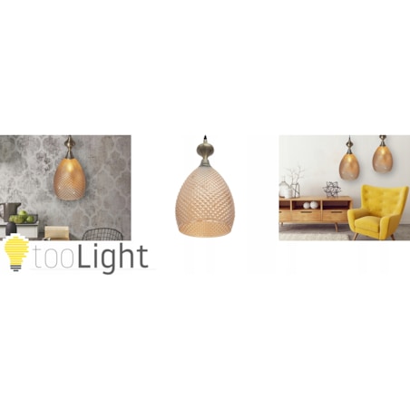 Lampa Sufitowa Wisząca Szklana Amber Bursztynowa