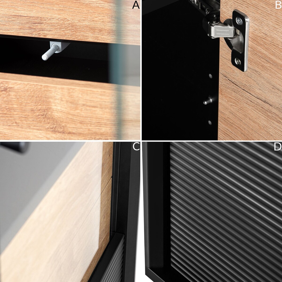 KONSIMO LOFTY Loftowa witryna na drewnianych nogach