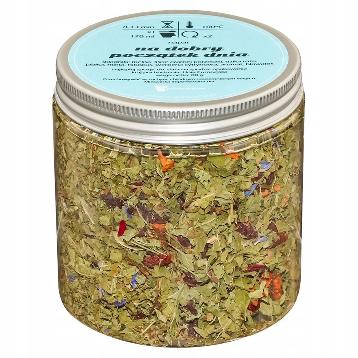 HERBATA ziołowa NA DOBRY POCZĄTEK DNIA o smaku brzoskwini mango pomarańczy - herbata liściasta sypana mieszanka napar susz - gotowa na prezent upominek
