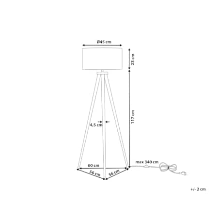 Lampa podłogowa drewniana biała NITRA