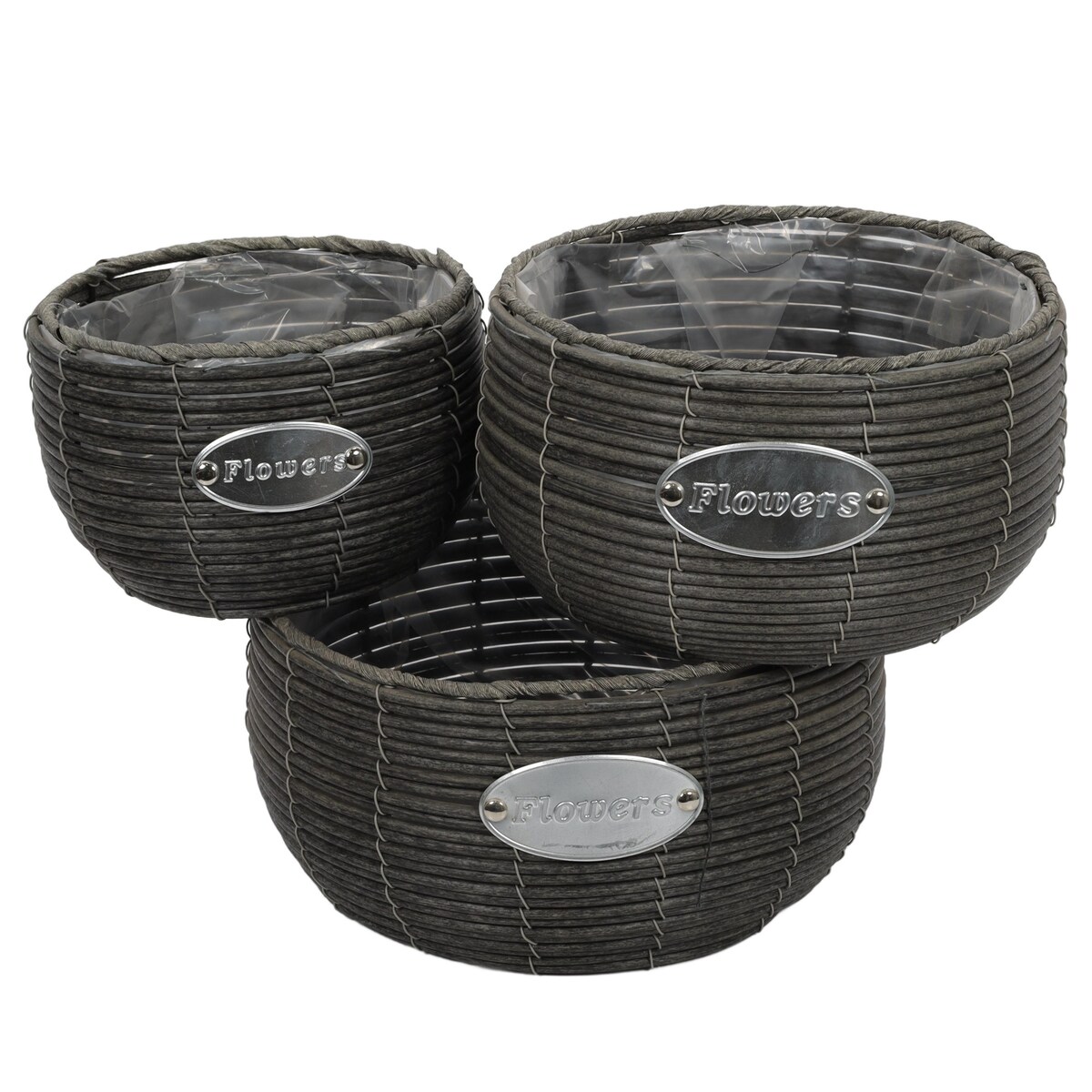 Zestaw okrągłych doniczek, 3 szt., rózne rozmiary