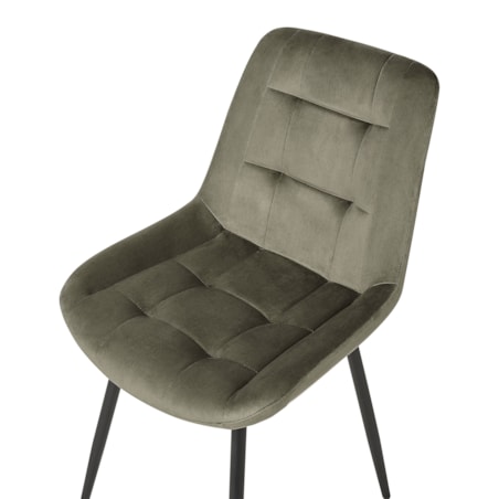 Krzesło do jadalni Zestaw 2 Welur Oliwkowy MELROSE