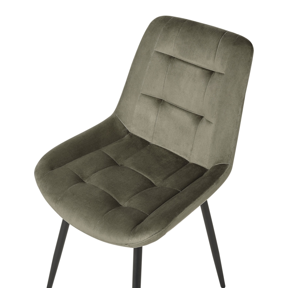 Krzesło do jadalni Zestaw 2 Welur Oliwkowy MELROSE