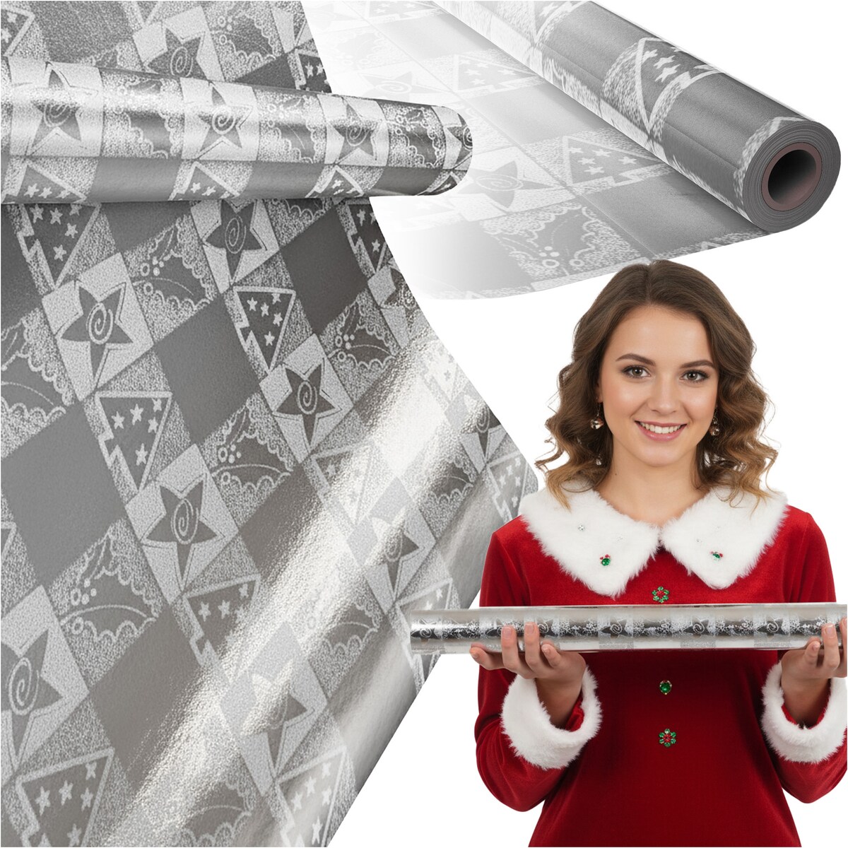 Papier do pakowania prezentów 25 METRÓW MEGAROLKA Świąteczny Do Paczek Ozdobny