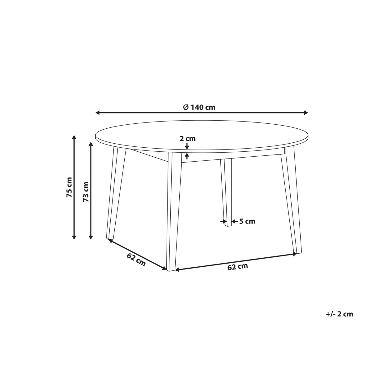 Stół do jadalni HUNTLEY Dąb ciemny 140 cm