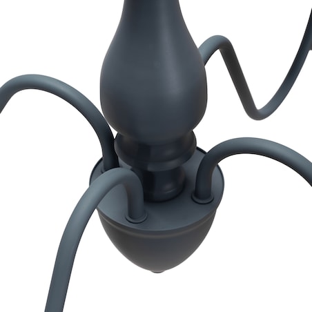 Lampa Sufitowa Wisząca Metal Kryształ Szara Grey