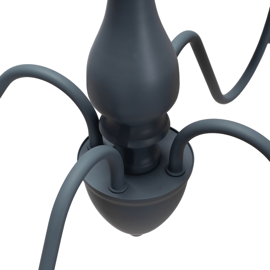 Lampa Sufitowa Wisząca Metal Kryształ Szara Grey