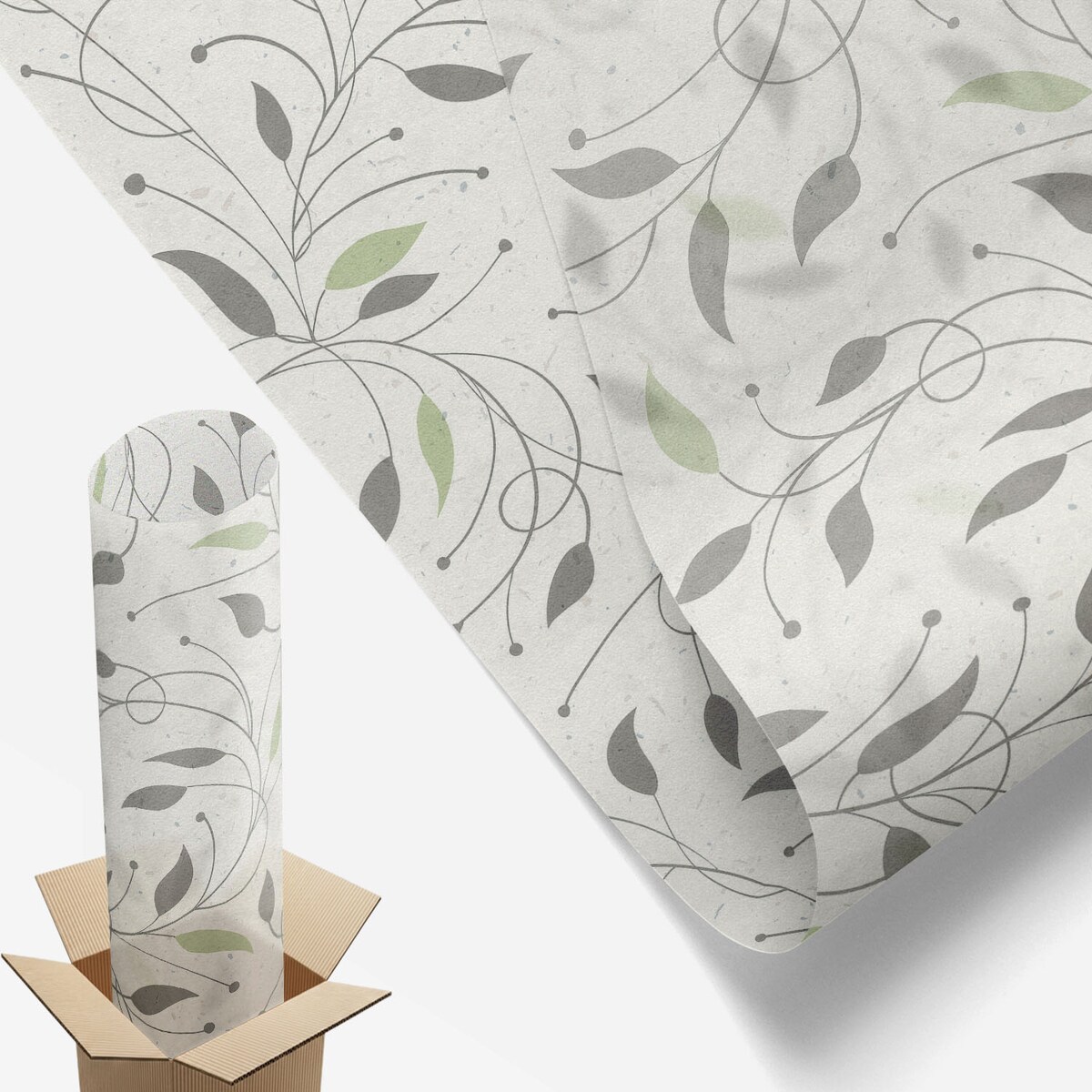 Naklejka na szybę dekoracyjna - Nowoczesne wzory liści w delikatnej kolorystyce - 50x116 cm