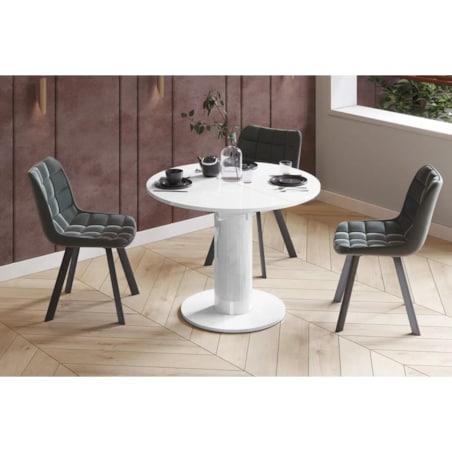 Stół rozkładany SOLO LUX 100(144)x100 biały mat